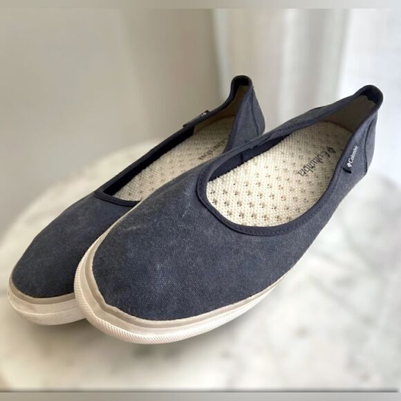 Columbia Crankbait Slip-ons Flats Boat Shoes Navy Denim Size 9.5 - Picture 8 of 13